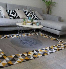 Tapis kilim fait main en laine gris