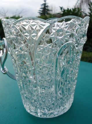 Seau à glaçons Cristal d'arc  ciselé 1965