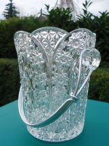 Seau à glaçons Cristal d'arc  ciselé 1965