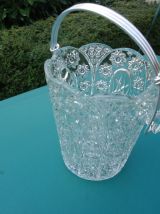 Seau à glaçons Cristal d'arc  ciselé 1965