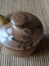 Pot à moutarde en grès avec sa cuillère