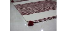 Tapis kilim fait main en laine blanc et rouge
