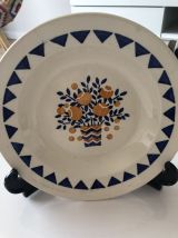 6 assiettes plates en faïence de LONGWY modèle NEUILLY