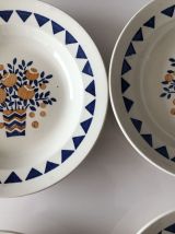 6 assiettes plates en faïence de LONGWY modèle NEUILLY