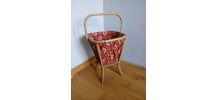  Travailleuse panier à tricot en osier des années 60