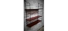 Etagere scandinave 1940 a 50 tomado, acier et 3 plateaux 65x