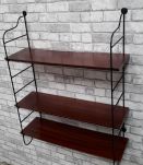 Etagere scandinave 1940 a 50 tomado, acier et 3 plateaux 65x