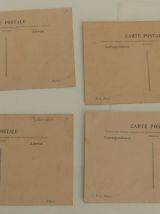 Série 4 cartes postales anciennes "scène à la cour royale" 