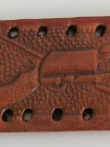 Ceinture cuir véritable vintage marque JG Mexico biker 
