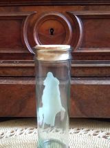 Ancien bocal en verre Pierrot 