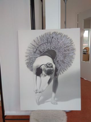 Tableau toile imprimée paillette ballerine