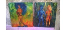 Paire de tableau ancien