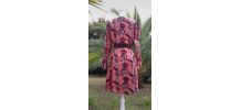 Jolie robe Vintage coton rose et bleu T. 40/42