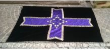 tissu de cercueil en velour brodé