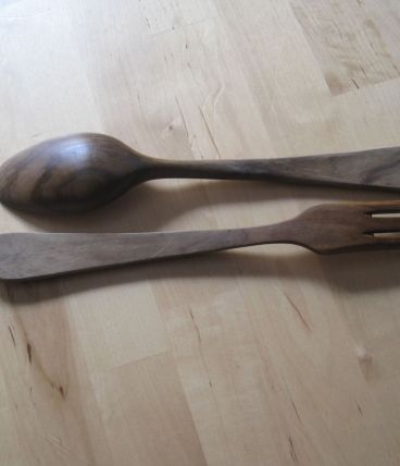 Couvert a salade en bois d'olivier    