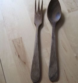 Couvert a salade en bois d'olivier    