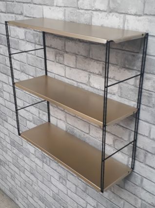Etagere string vintage style tomado, 1960 ,49x49.  Montants 