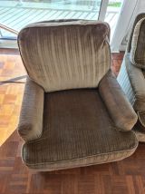 Paire de fauteuils club velours vert