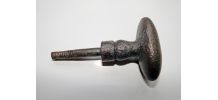 Ancienne poignée de porte / fenêtre de forme olive en fonte 