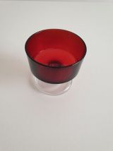 6 coupes à champagne rouge rubis cavalier - vintage Luminarc