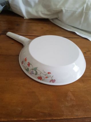 Grand poêle vision corning france - vintage en verre blanc