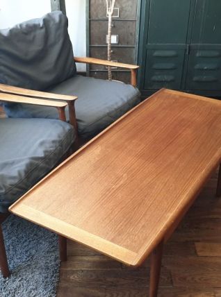 2 fauteuils + table basse Grete Jalk pour Moebelfabrik