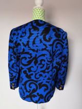 Veste vintage bleue et noire boutons cuivre