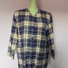 Chemise à carreaux vintage jaune et bleue