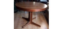 table ronde avec rallonge baumann 1970    pied bois massif  