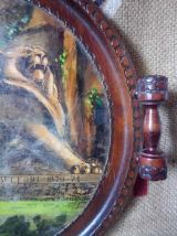 Ancien plateau de service en bois sculpté "Belfort"
