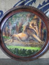 Ancien plateau de service en bois sculpté "Belfort"