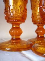 Six flûtes à champagne Empoli oranges vintage 50's 60's