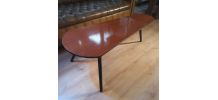 table basse tripode vintage 1960a 70s pieds fuseau faux bois
