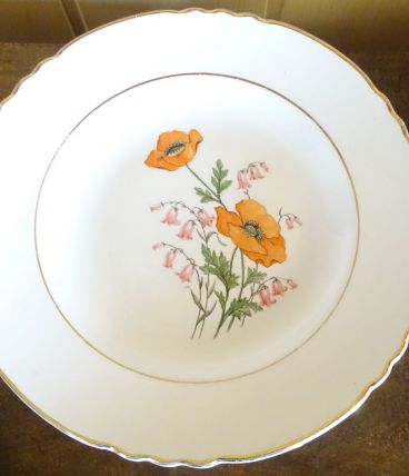 Lot 9 assiettes creuses " coquelicot "