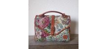 Sac à main tapisserie canevas et cuir - vintage 