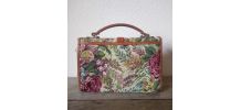 Sac à main tapisserie canevas et cuir - vintage 