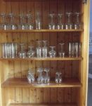 Service Assiet.+Verres avec lettre "C" doréé or