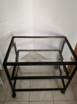 Desserte, table d'appoint à roulettes année 1970