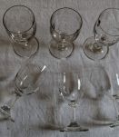 Lot 6 verres anciens  soufflés main 