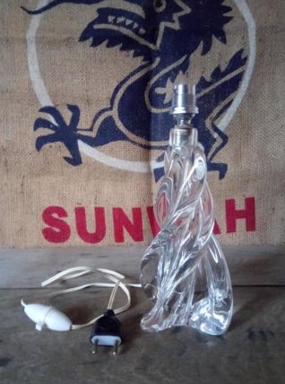 Jolie pied de lampe en cristal de sèvres (France) Années 50