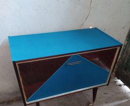 Meuble télé ou bar vintage année 70 relooké
