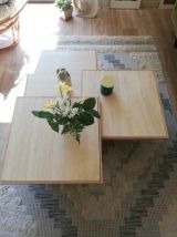 Set de 3 tables en travertin années 70