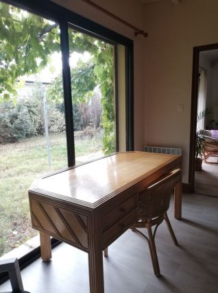 Bureau en rotin vintage Jacques Pergay