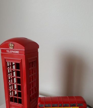 Tirelire cabine téléphonique Londres et bus impérial