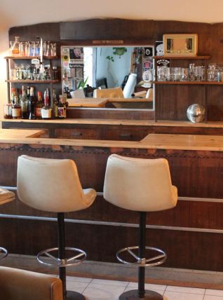 Comptoir bar art déco palissandre meuble de métier 1940