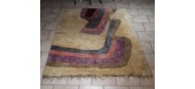 tapis laine beige  1960 a 1970 pop art  , style  rya ,desso 