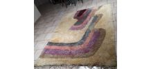 tapis laine beige  1960 a 1970 pop art  , style  rya ,desso 