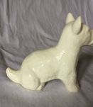 statuette chien fox faïence de Sarreguemines Art Déco
