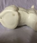 statuette chien fox faïence de Sarreguemines Art Déco