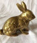statuette lapin en laiton vintage